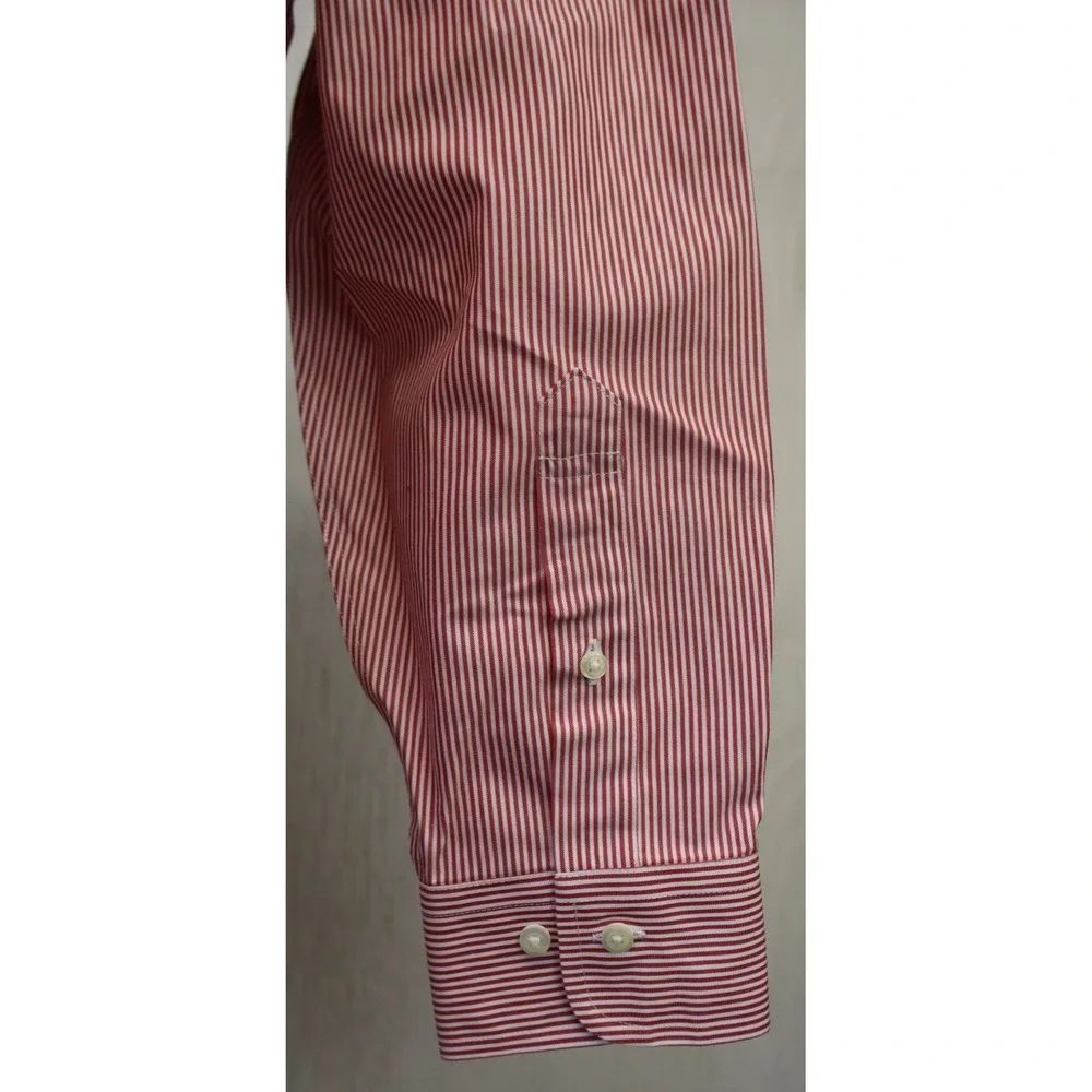 Mens Brooks‎ Brothers Dress Shirt Red White Striped Size 16-2/3 1818 Regent New